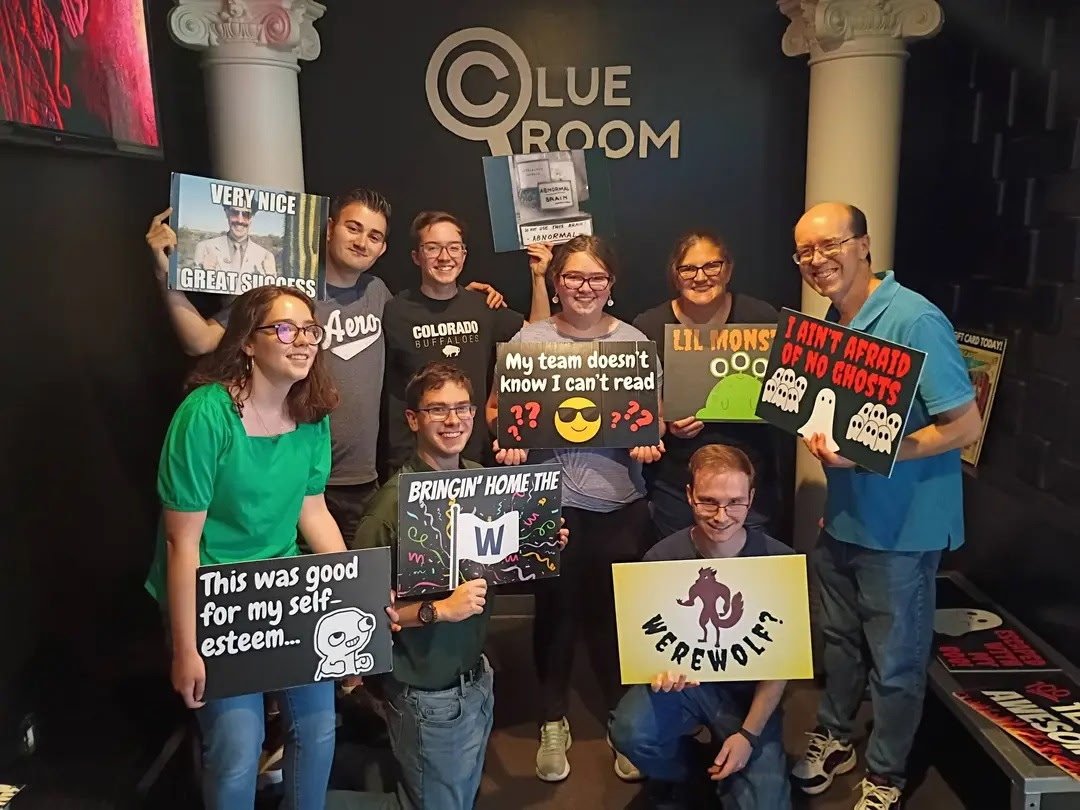 The family at an escape room